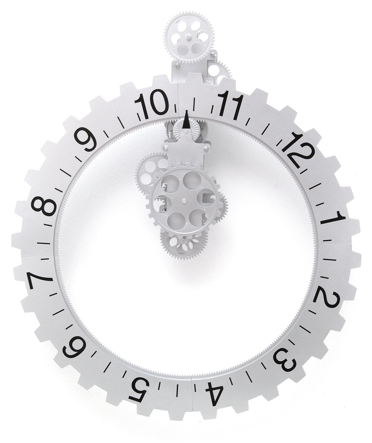 Big Wheel Wall Clock Silver – Kikkerland Design Inc
