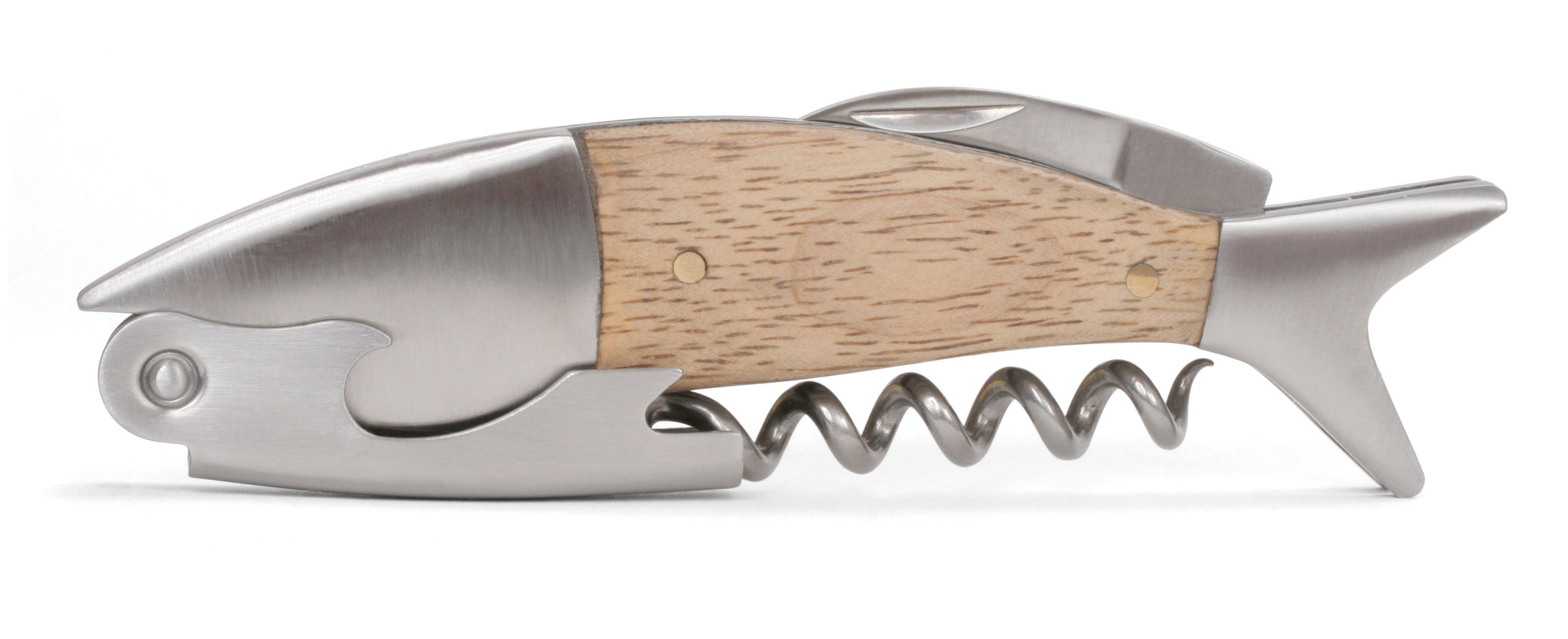 Light Wood Fish Corkscrew – Kikkerland Design Inc