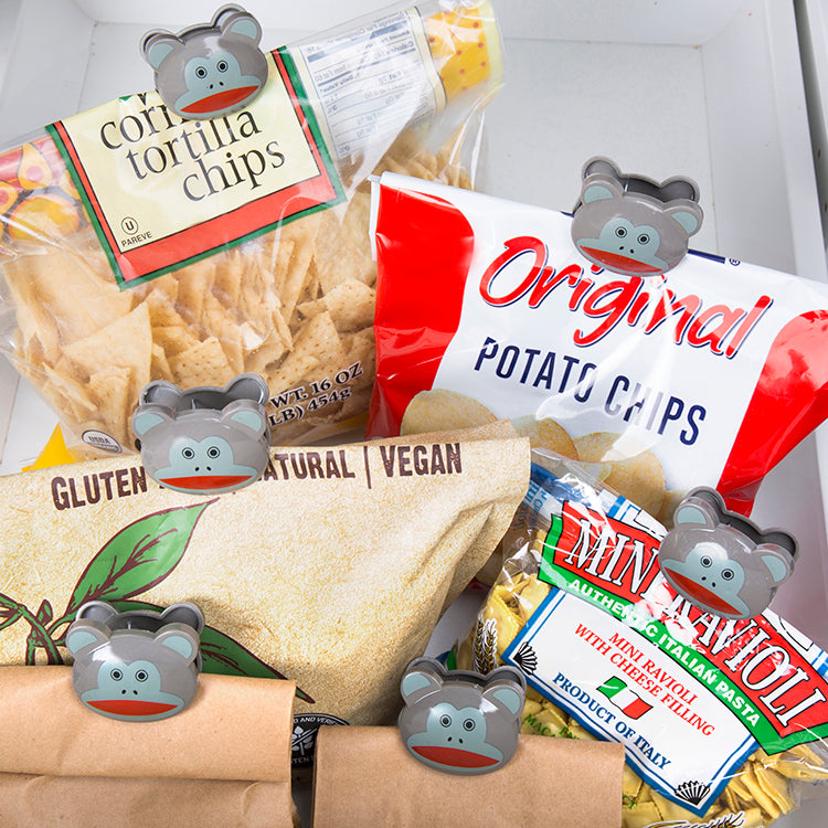 Bag Clips 6 Set + Monkeys