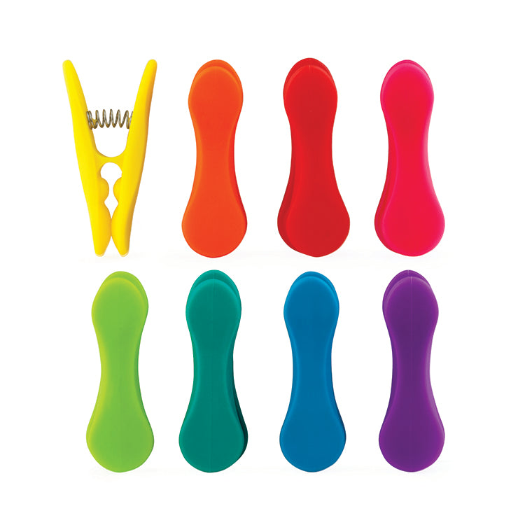 Rainbow Bag Clips Set of 8