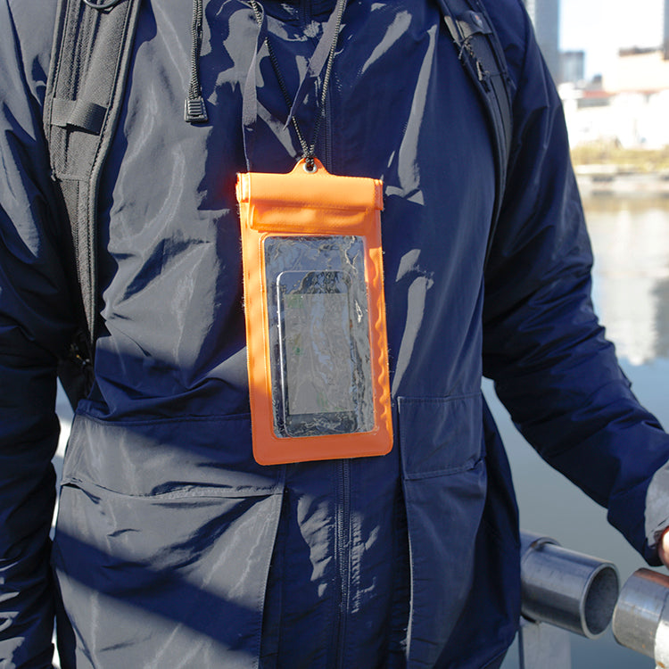Orange Waterproof Phone Sleeve