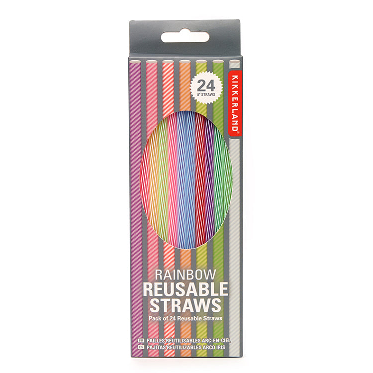 Rainbow Reusable Straws 8 Inch