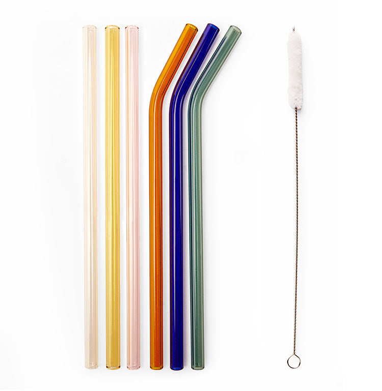 Colorful Reusable Glass Straws
