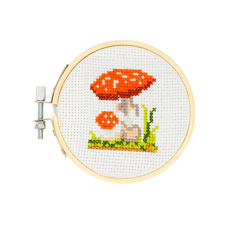 Mushroom Mini Cross Stitch Embroidery Kit – Kikkerland Design Inc