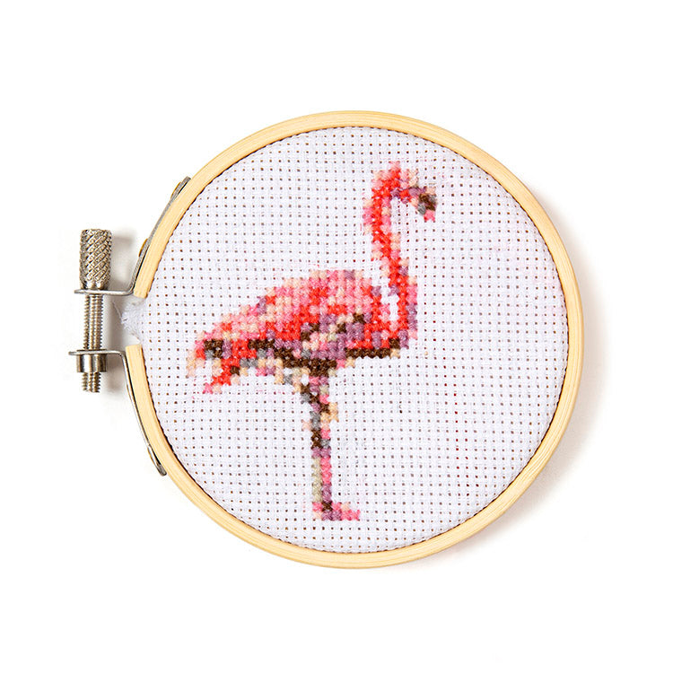Flamingo Mini Cross Stitch Embroidery Kit – Kikkerland Design Inc