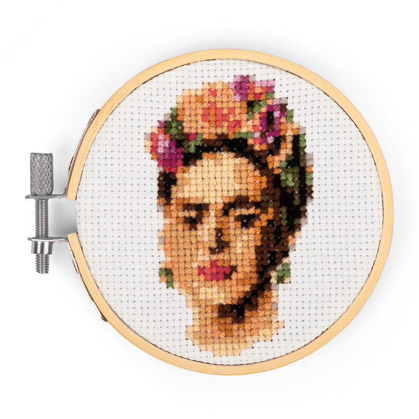 Frida Mini Cross Stitch Embroidery – Kikkerland Design Inc