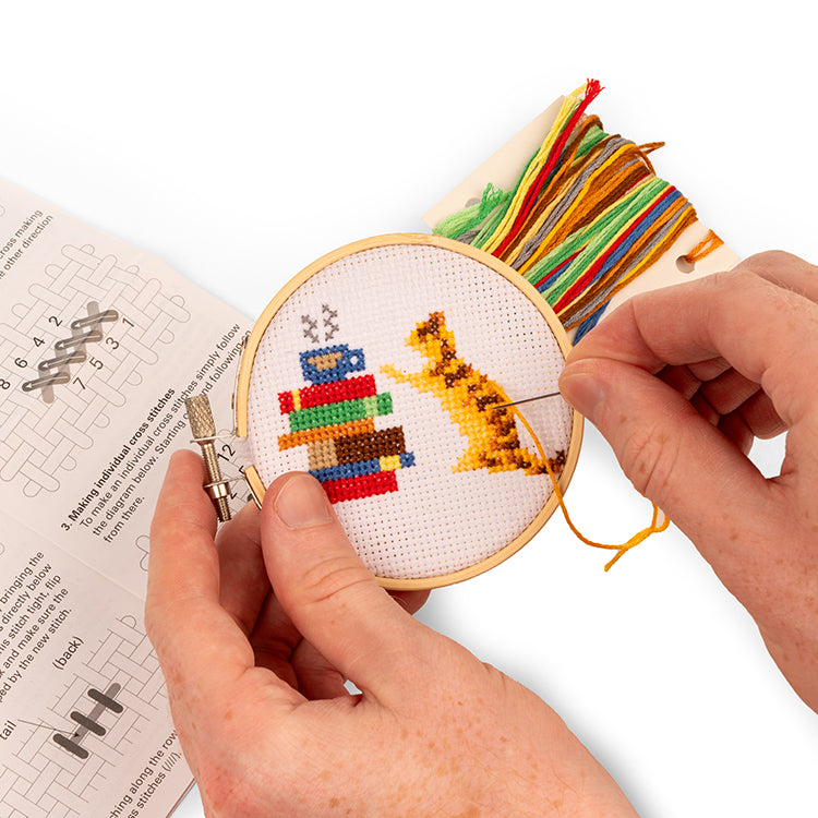 Cat Book Mini Cross Stitch Embroid