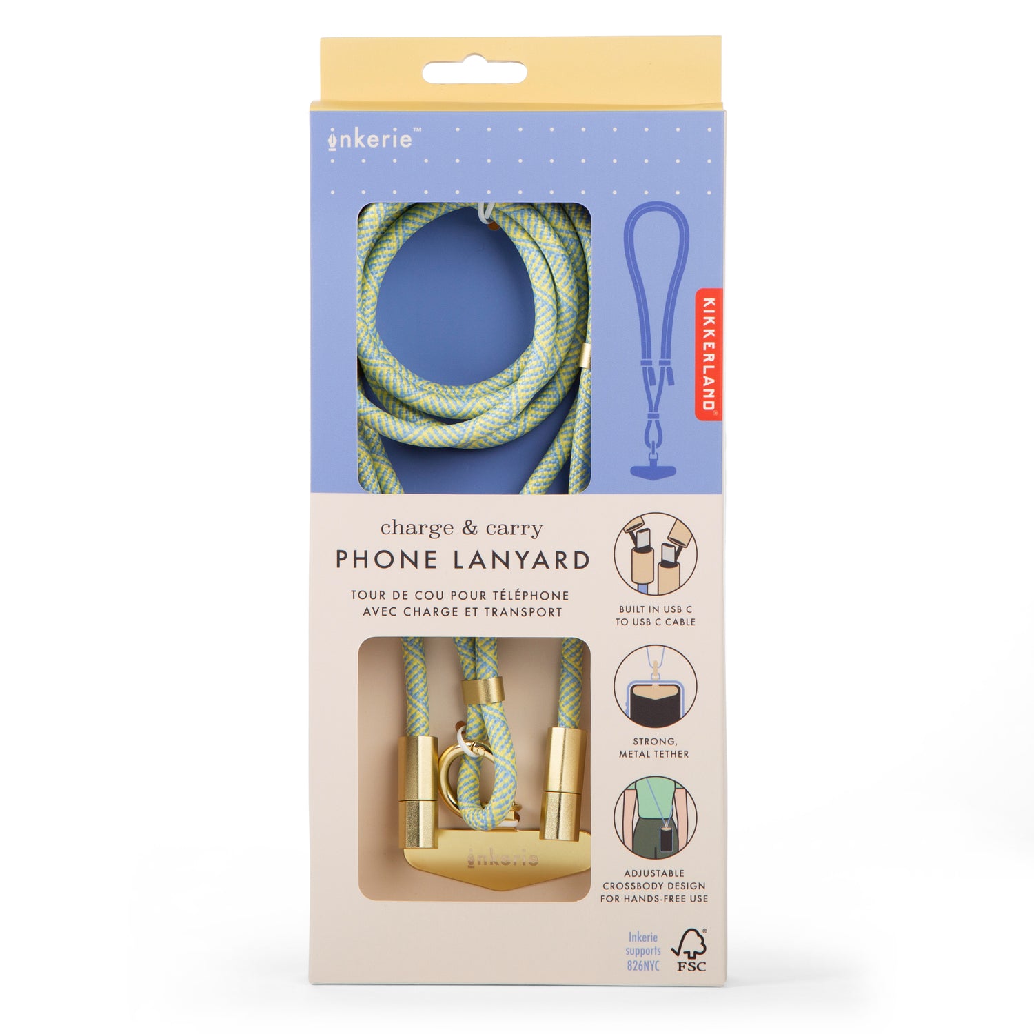 Inkerie Charge & Carry Phone Lanyard Blue