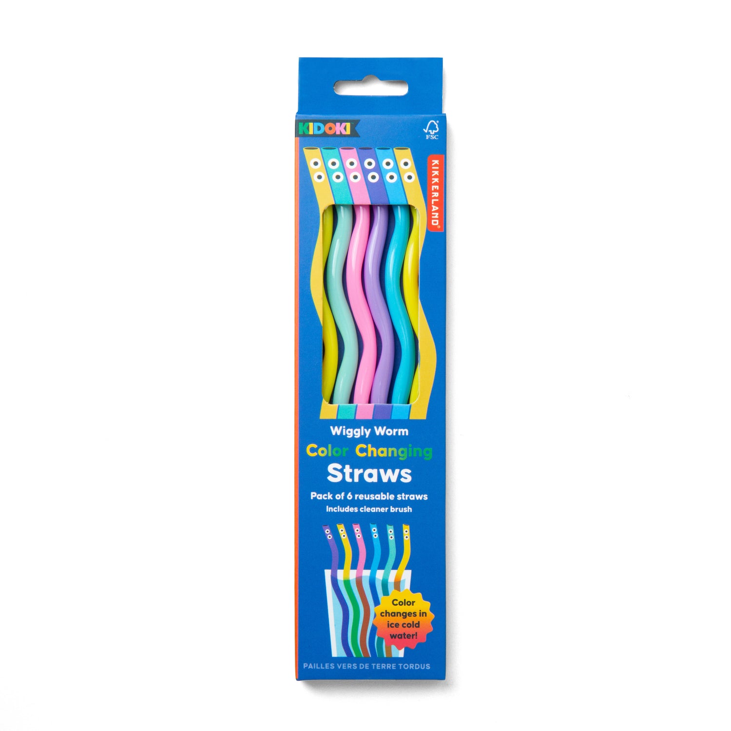 Kidoki Wiggly Worm Color Changing Straws