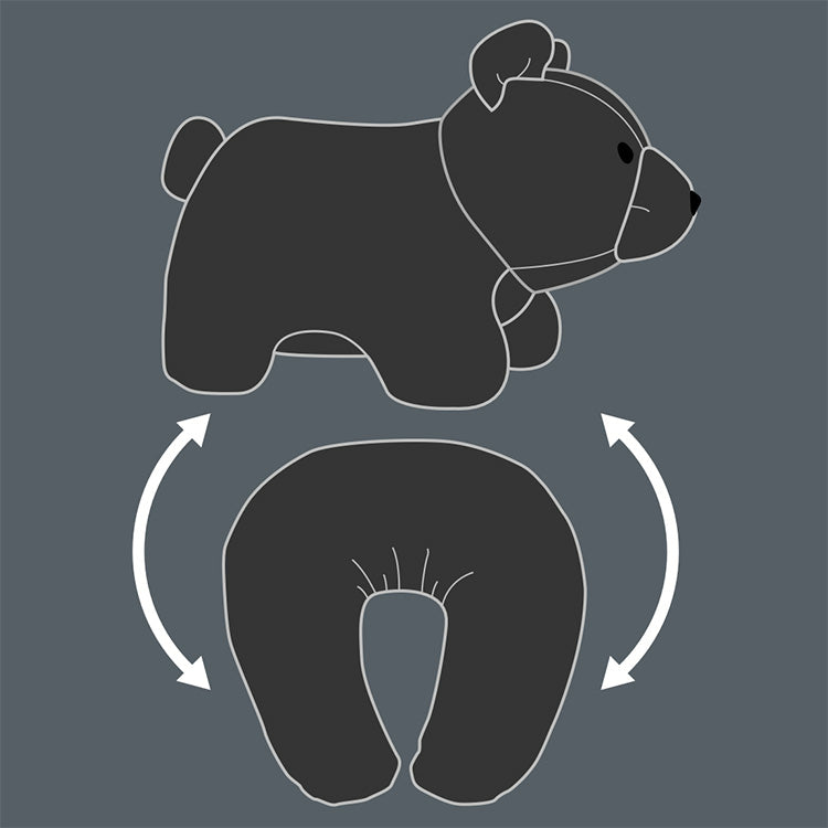Zip And Flip Bear Head Rest Black