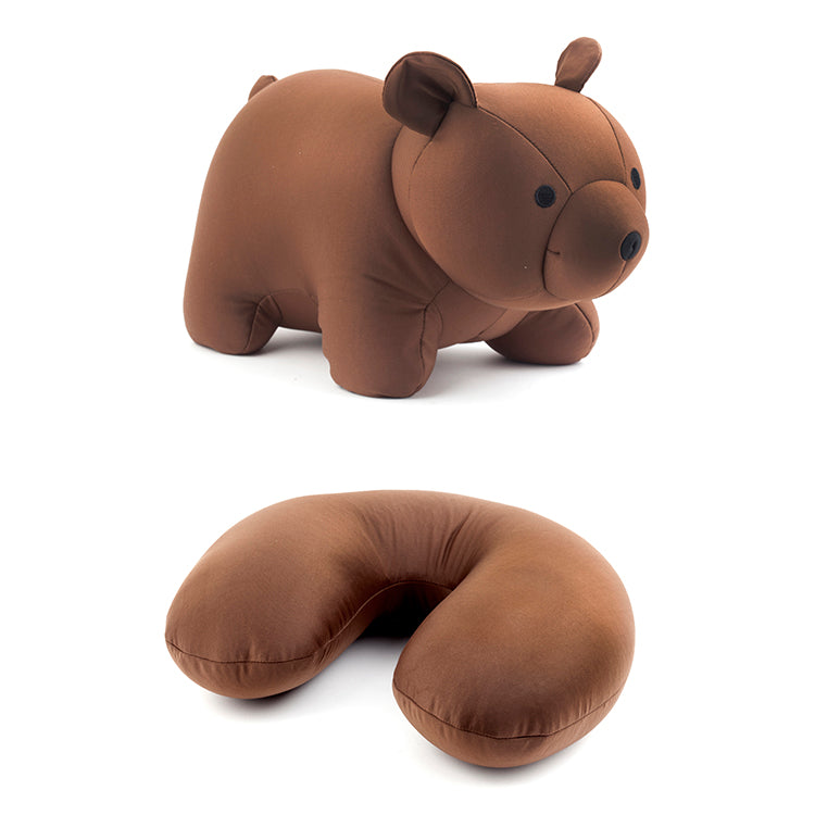 Brown Bear Zip & Flip Travel Pillow – Kikkerland Design Inc