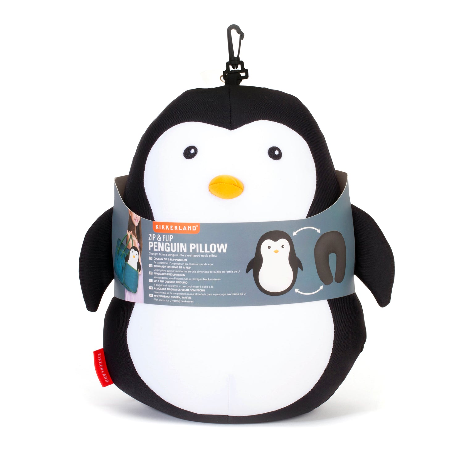 Penguin Zip & Flip Travel Pillow