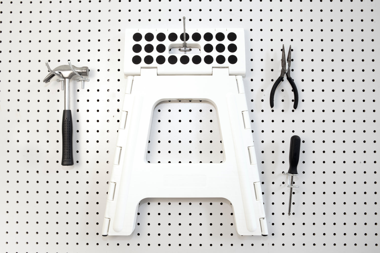 Rhino® II Tall Folding Step Stool White