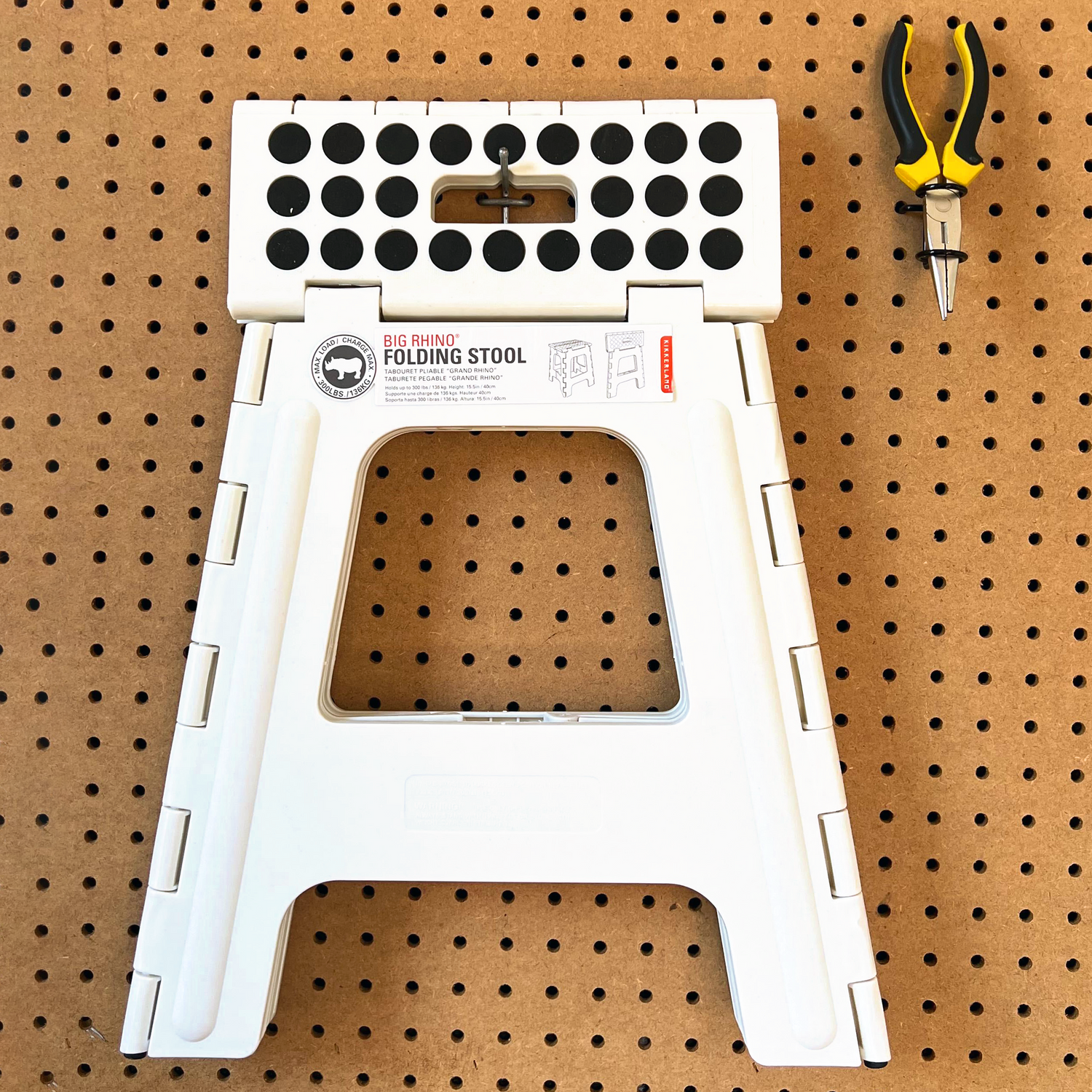 Rhino® II Tall Folding Step Stool White