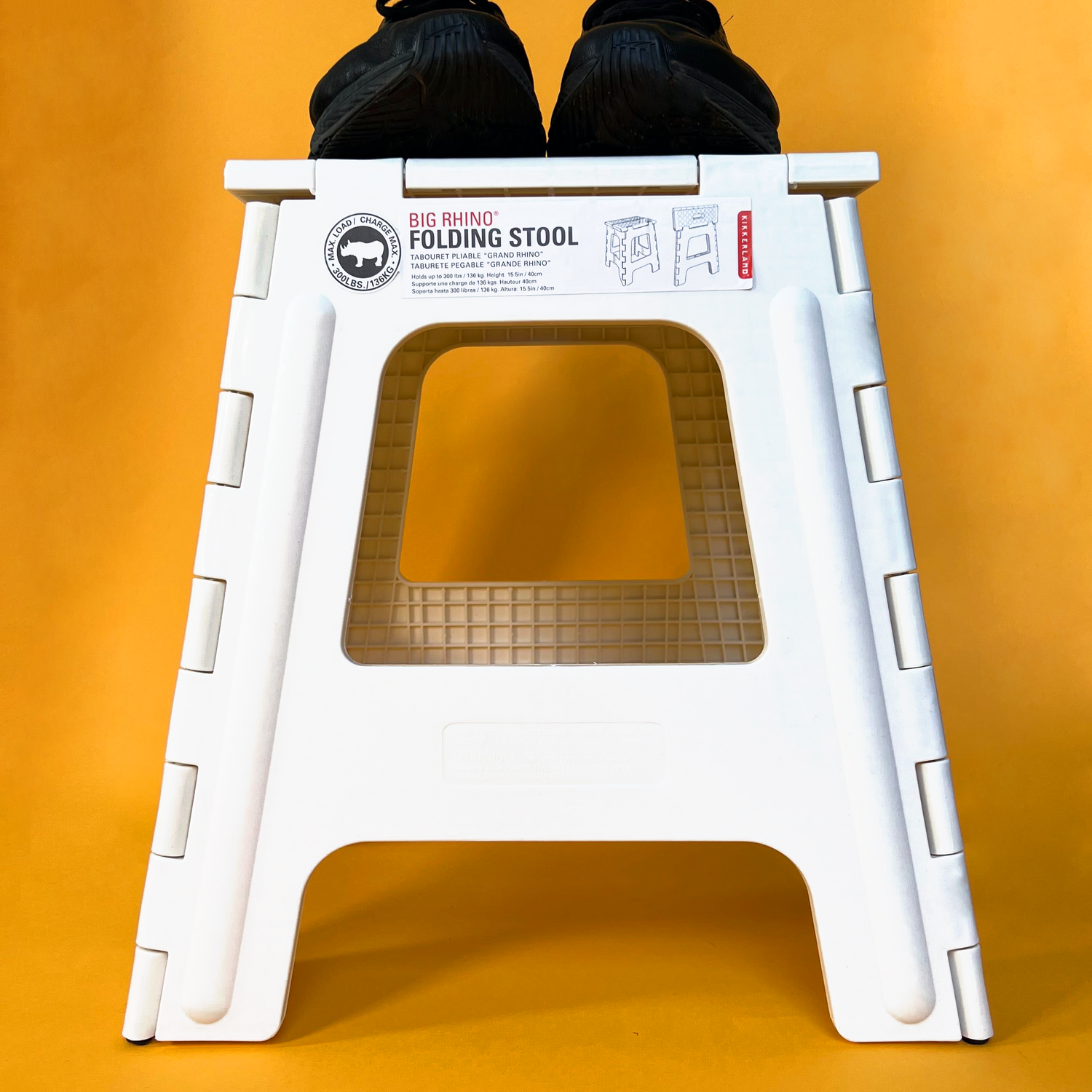 Rhino® II Tall Folding Step Stool White