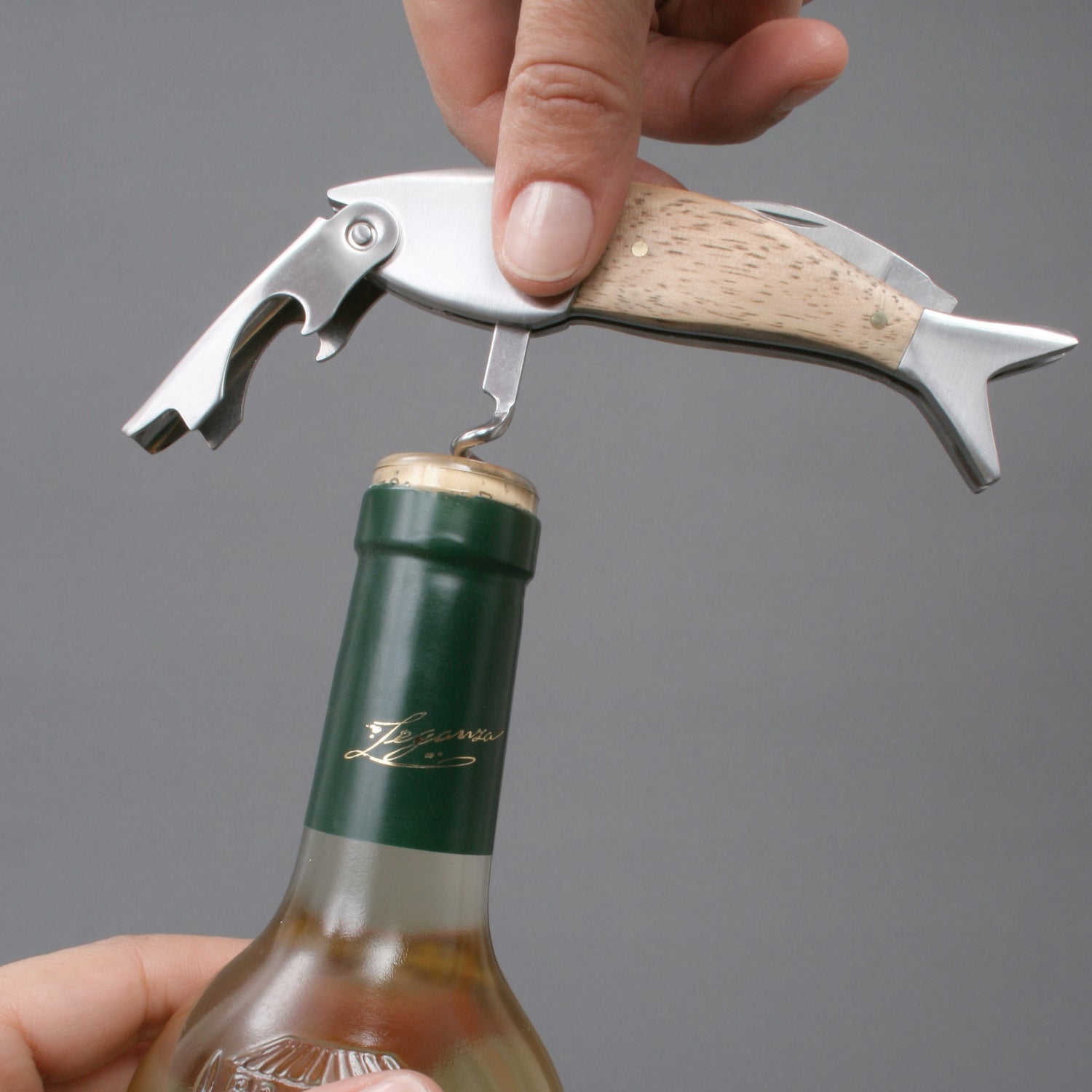Light Wood Fish Corkscrew