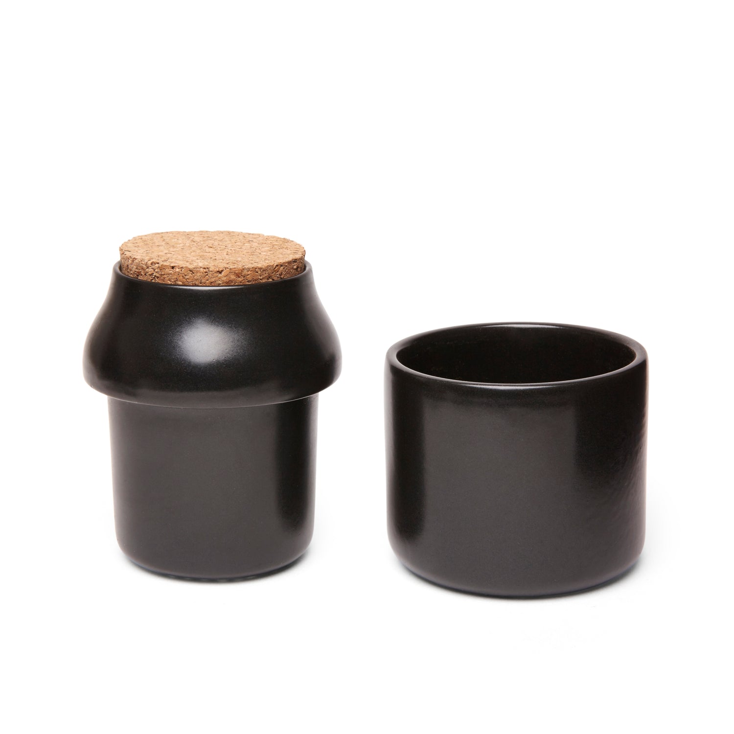 Ceramic Grinder + Jar Large Black