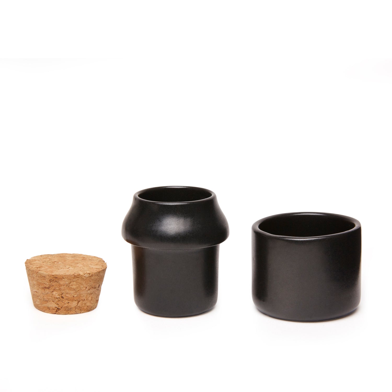 Ceramic Grinder + Jar Small Black