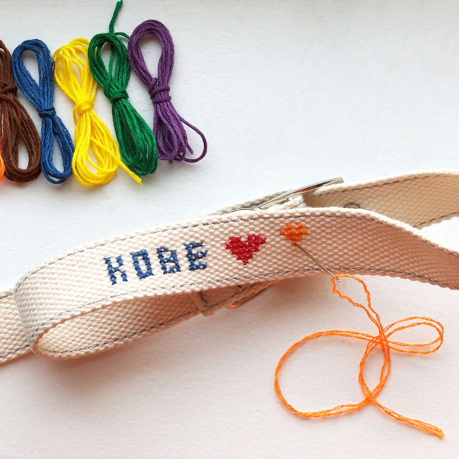 Kobe DIY Cross Stitch Dog Collar for Small Dogs