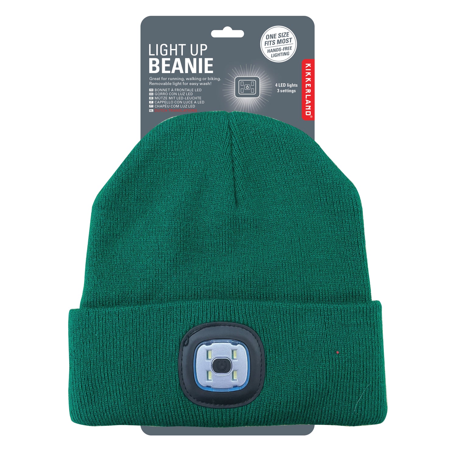 Bright LED Light Up Green Beanie Hat