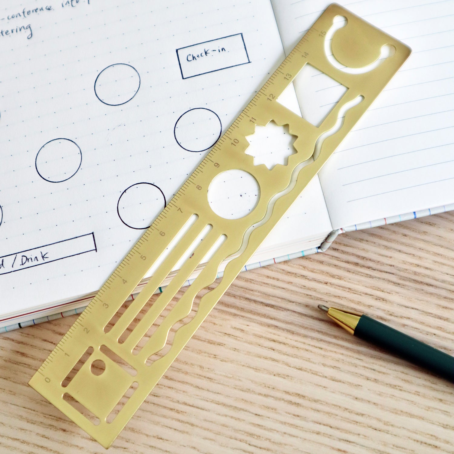 Inkerie 3 in 1 Metal Ruler