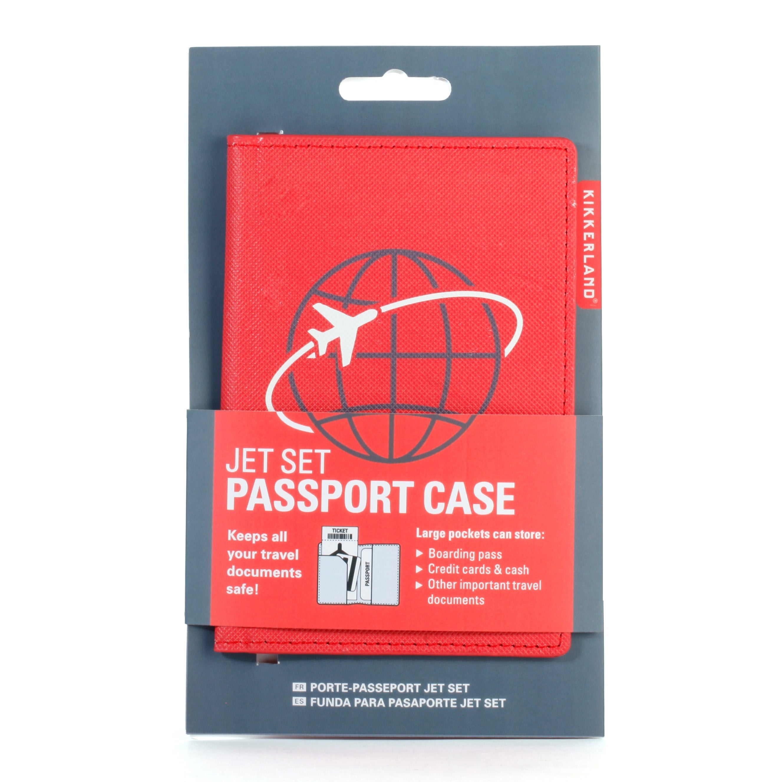 Kikkerland Jet Set Red Passport Case
