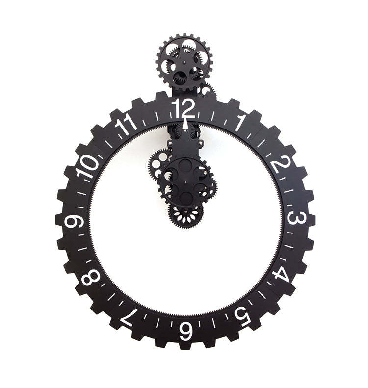 Big Wheel Hour Wall Clock Black