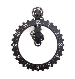 Big Wheel Hour Wall Clock Black
