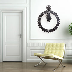 Big Wheel Hour Wall Clock Black