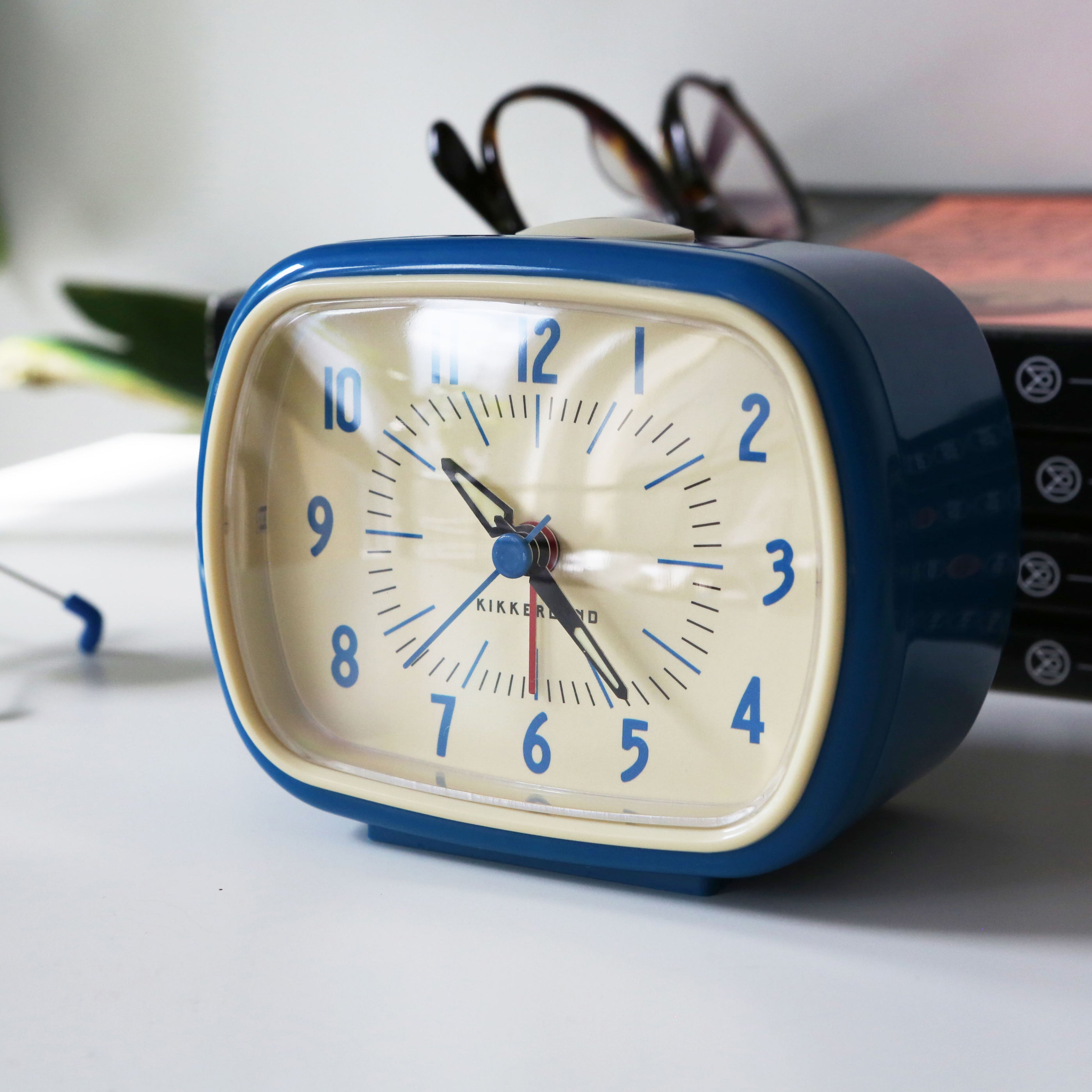 Retro Alarm Clock + Blue — Kikkerland Design Inc