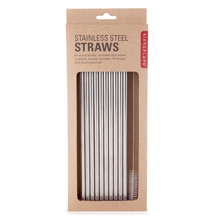 Kikkerland Stainless Steel Straws - Thumbnail 3
