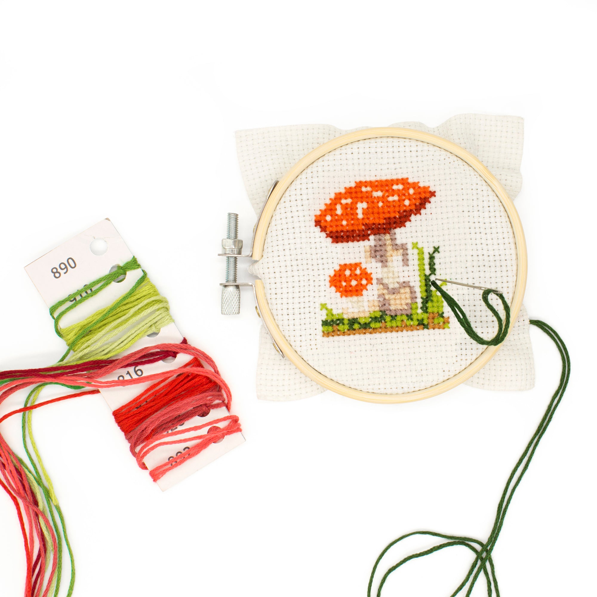 Mushroom Mini Cross Stitch Embroidery Kit – Kikkerland Design Inc