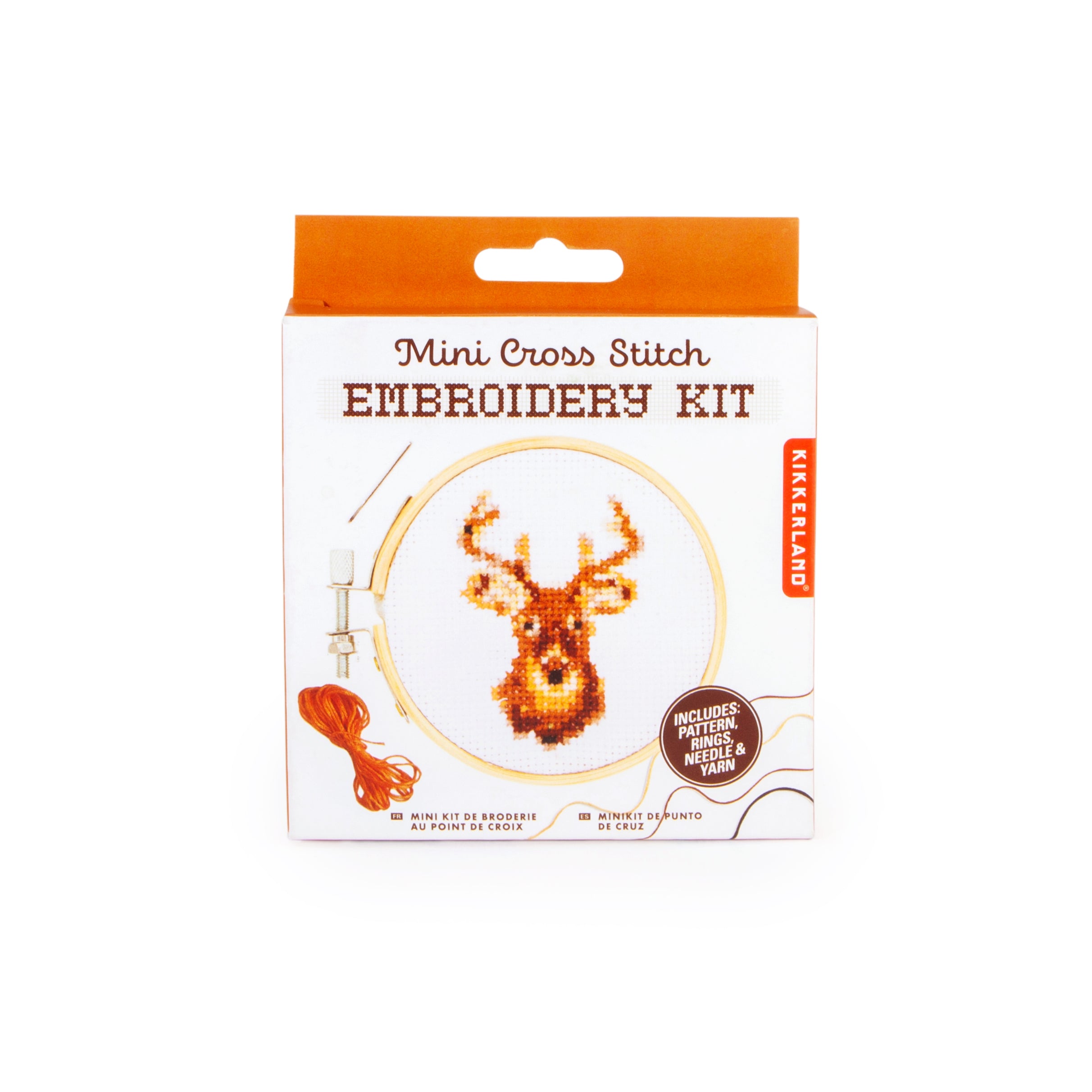 Deer Mini Cross Stitch Embroidery Kit – Kikkerland Design Inc