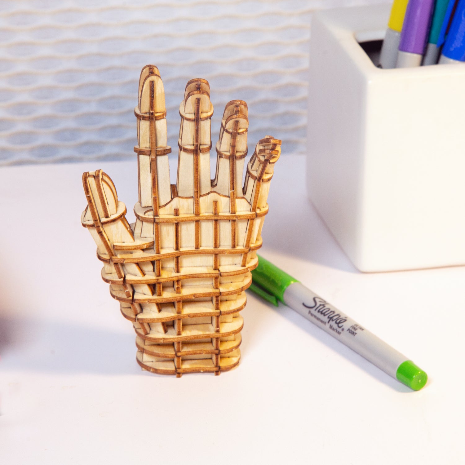 Hand-3D houten puzzel