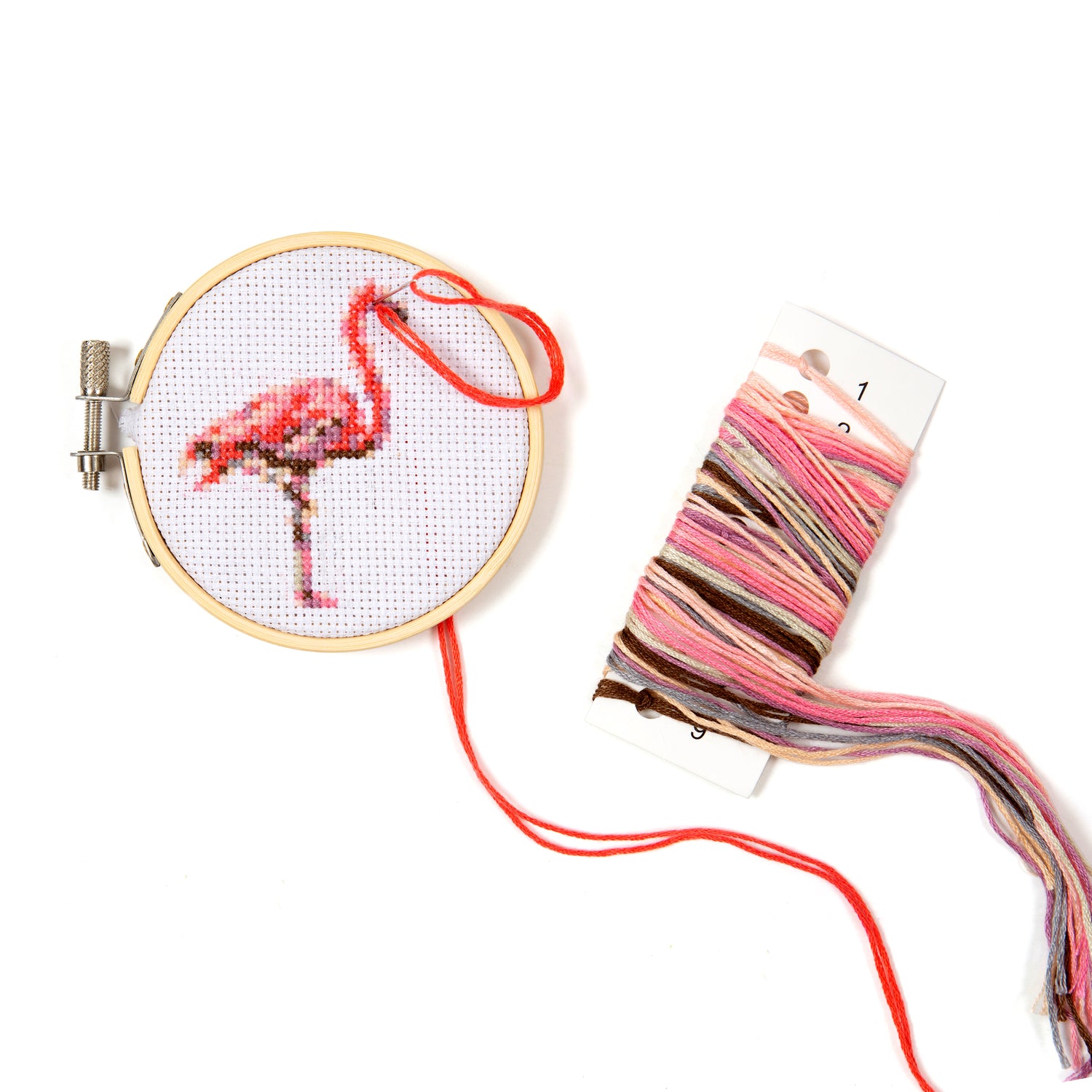 Flamingo Mini Cross Stitch Embroidery Kit