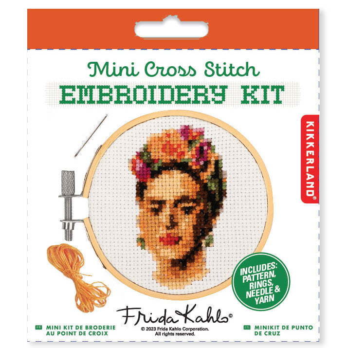 Frida Mini Cross Stitch Embroidery – Kikkerland Design Inc