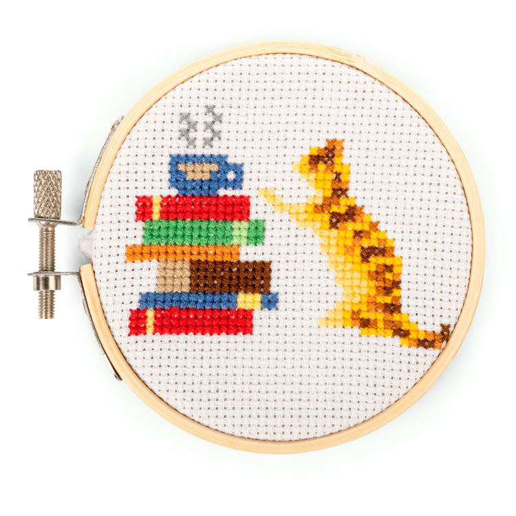 Cat Book Mini Cross Stitch Embroid