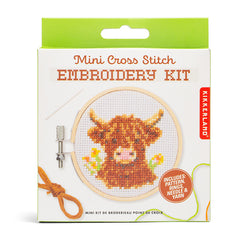 Highland Cow Mini Cross Embroidery