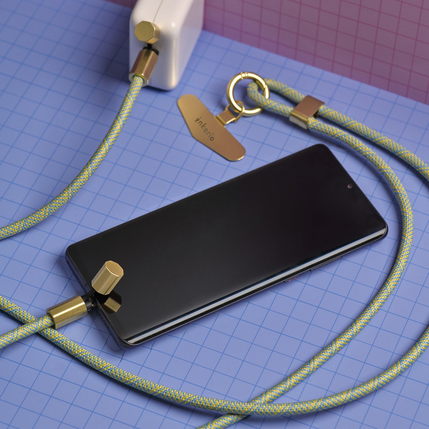 Inkerie Charge & Carry Phone Lanyard Blue