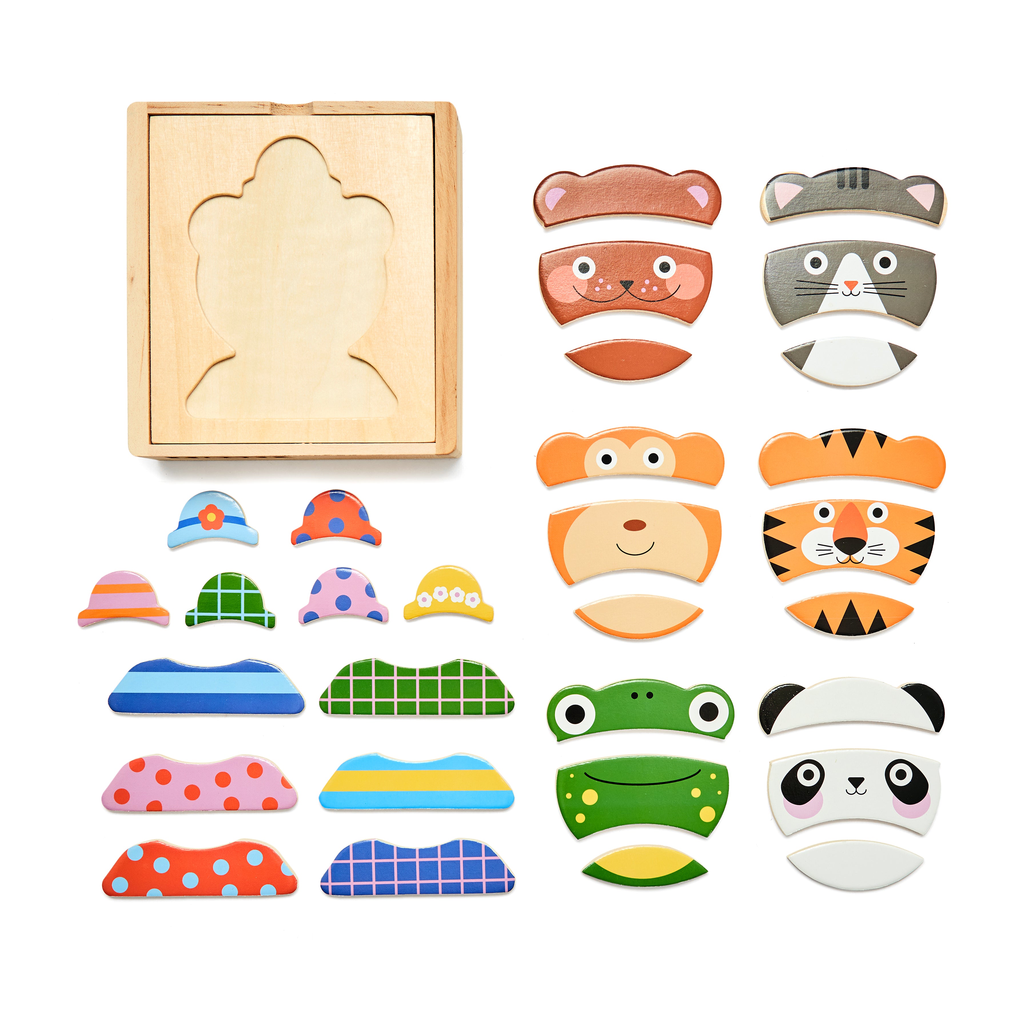Kidoki Animal Mix Up! Wooden Puzzle – Kikkerland Design Inc