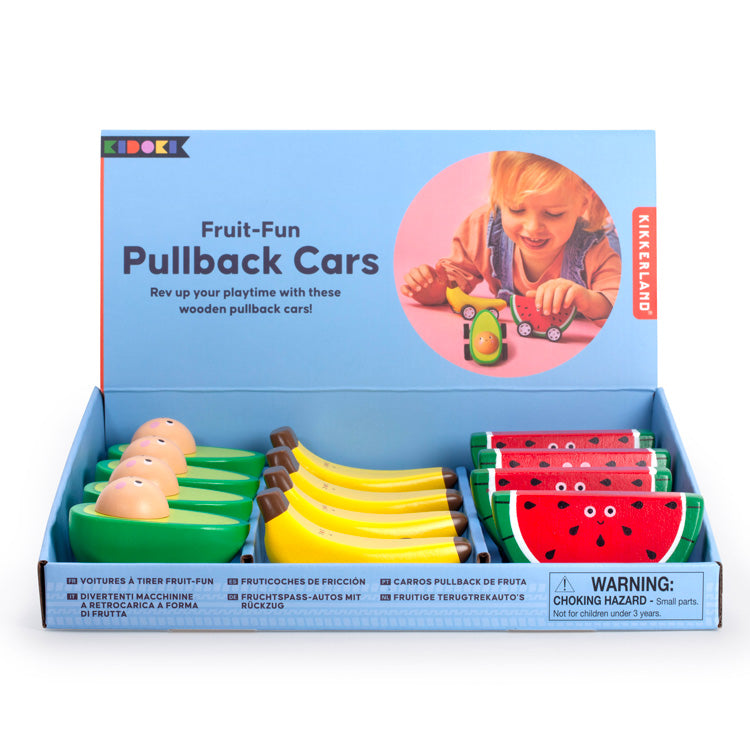 Kidoki Fruit-Fun Pullback Cars – Kikkerland Design Inc