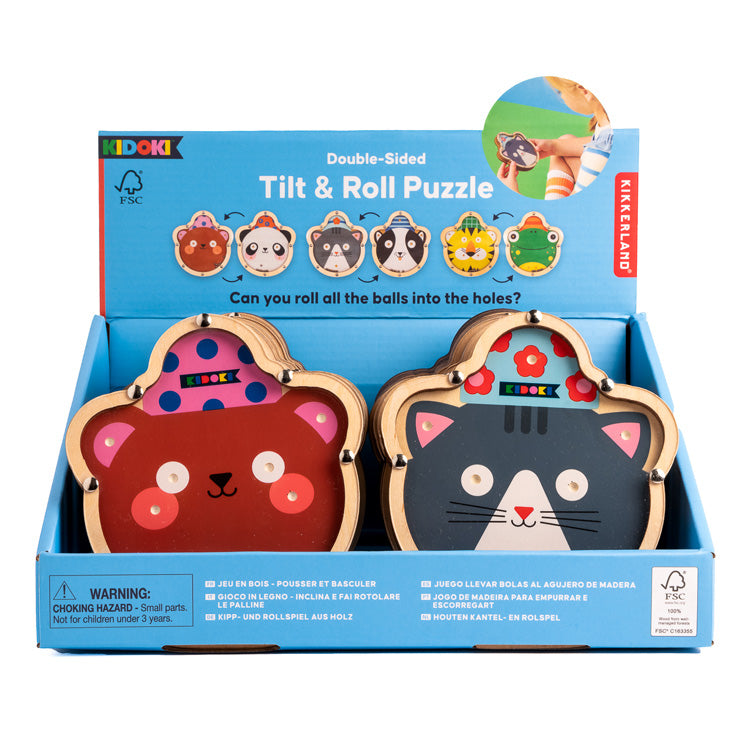 Kidoki Double Sided Tilt & Roll Puzzle – Kikkerland Design Inc