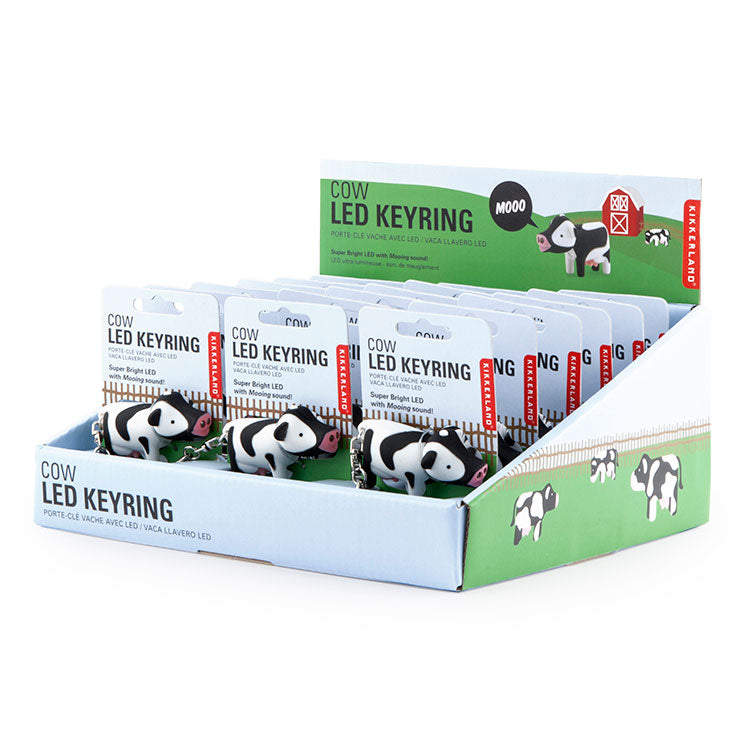 Cow Led Keychain Carded/CDU