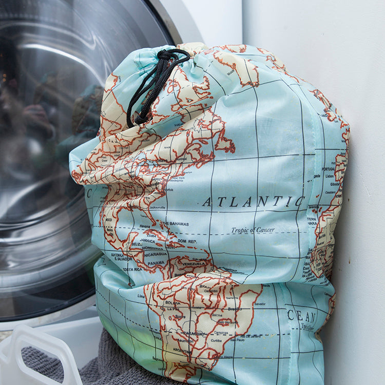 World Map Travel-size Laundry Bag – Kikkerland Design Inc