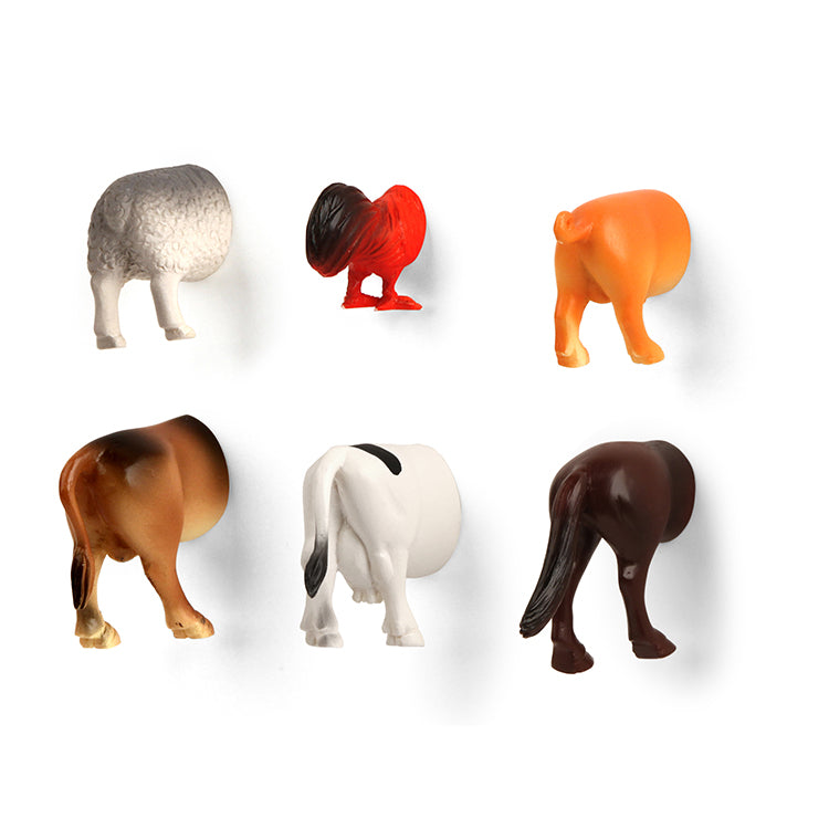 Farm Animal Butt Magnets 6 Per Set