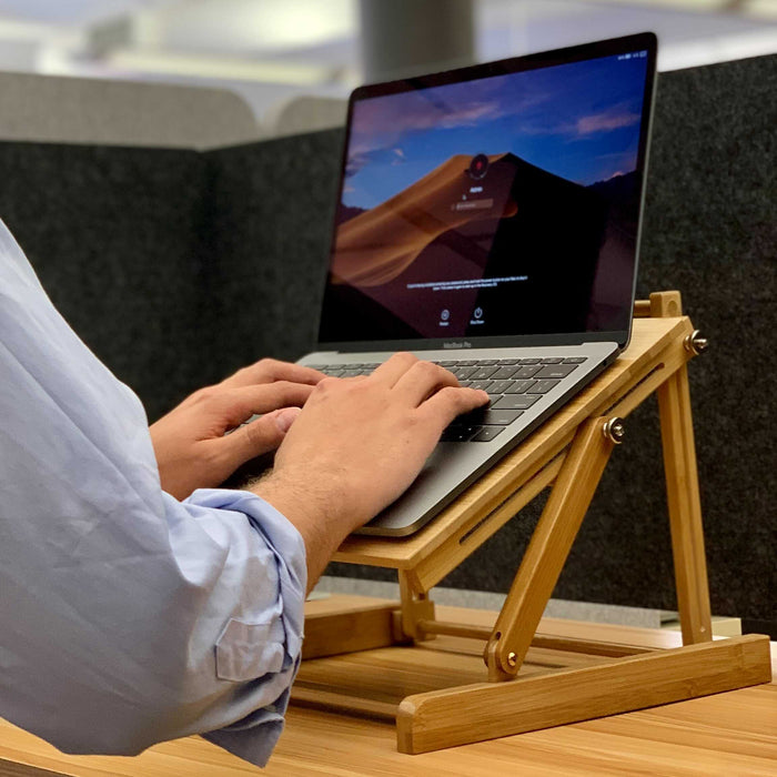 Adjustable Universal Bamboo Laptop Stand