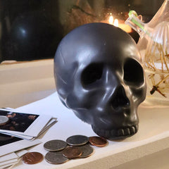 Ceramic Skull Coin Bank