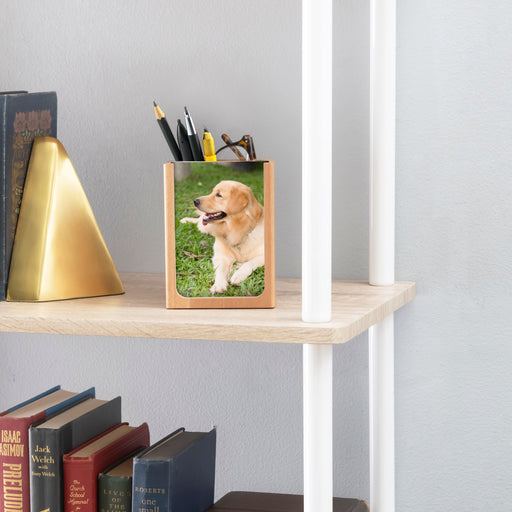 Wood Picture Frame Pen Holder, for 3"x5" Photos, for Home or Office