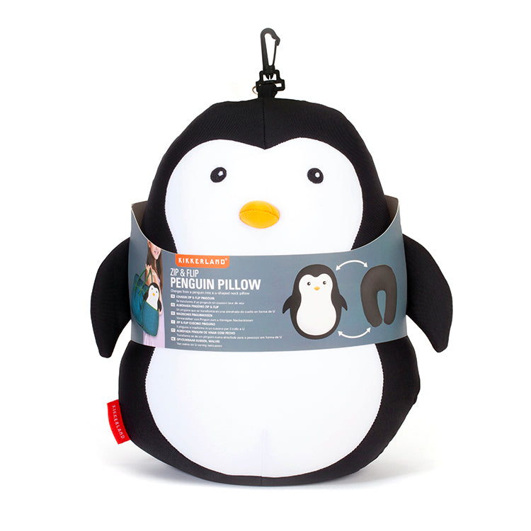 Penguin Zip & Flip Travel Pillow – Kikkerland Design Inc