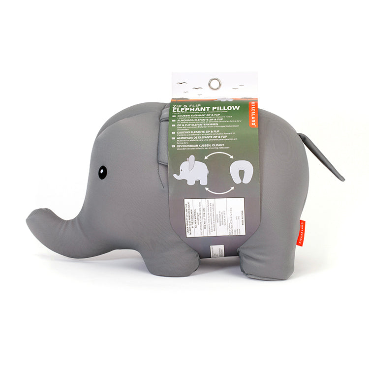 Elephant Zip & Flip Travel Pillow – Kikkerland Design Inc